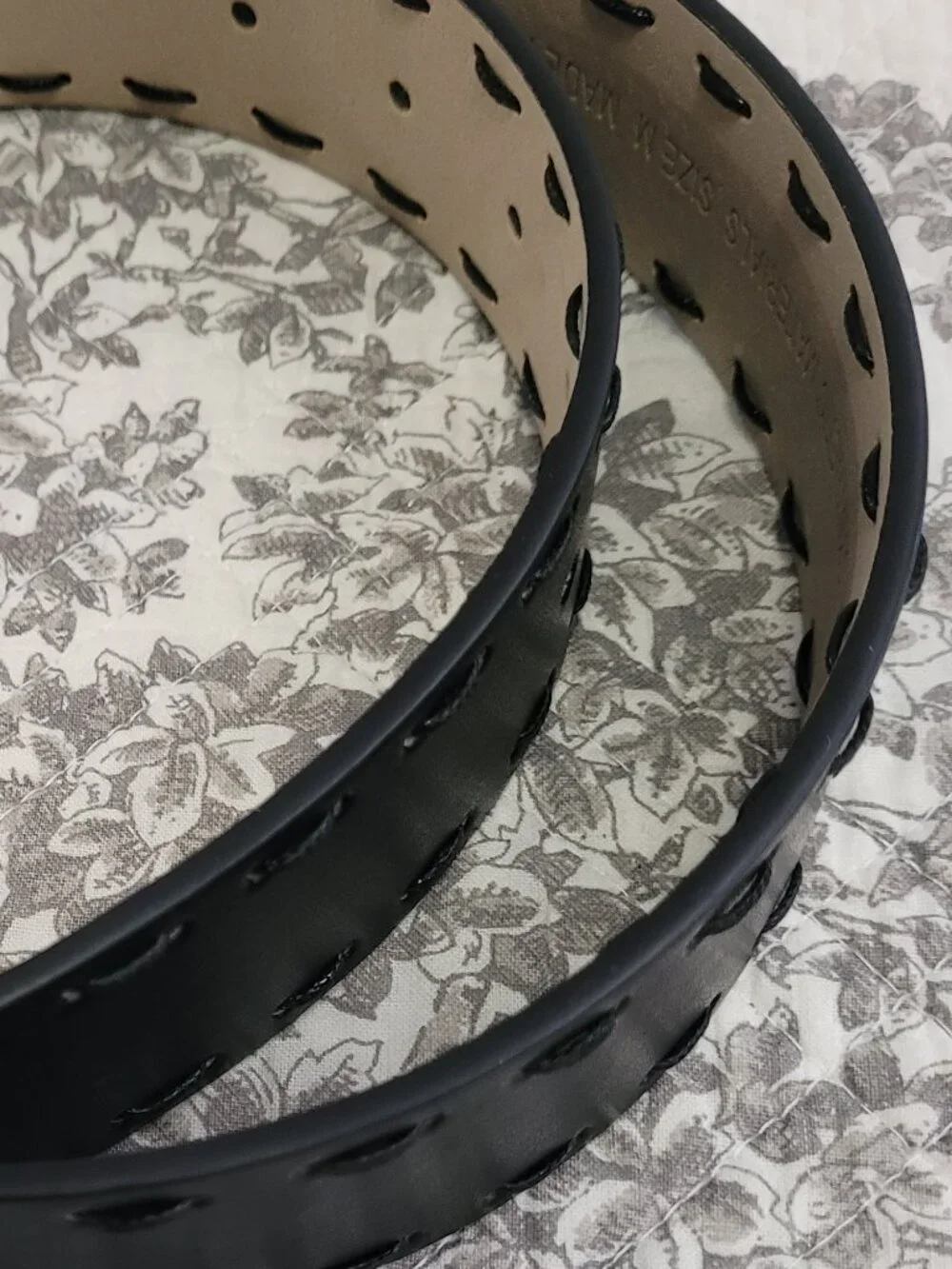 Anne Klein Black Belt Synthetic Leather Upper Silver Tone Buckle Size Medium NWT